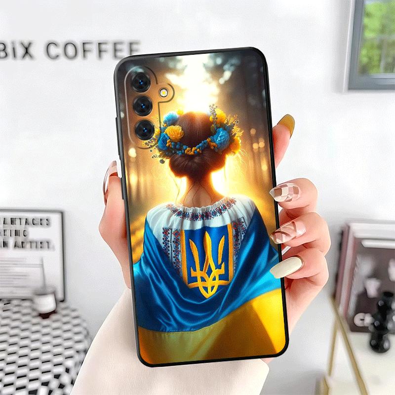 Blue Yellow Ukrainian Girl Soft Phone Case for Samsung A17 A37 A57 A16 A26 A36 A56 A15 A25 A35 A55 A14 A24 A34 A54 A13 A23 A33 A