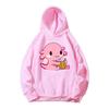 Just A Girl Who Loves Axolotls Print Kids Pink Hoodie Comfy Versatile Long Sleeve Streetwear Children Sweatshirt Baby Casual Top