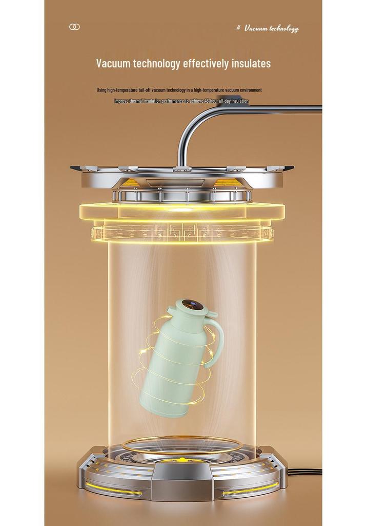 Portable Thermos Flask with Temperature Display, Large Capacity, Glass Liner, Insulated for Home, Dorm, or Travel Use