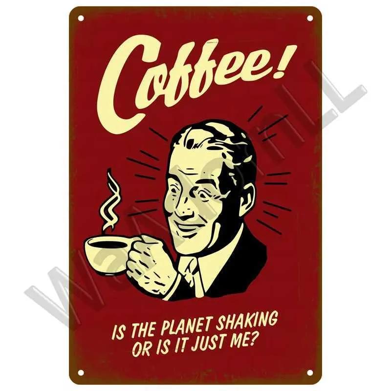 Retro Flat Metal Signboard Home Decoration Coffee Tin Logo Retro Wall Art Poster Kitchen Bar Iron Paint Decoration Coffee Shop