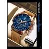 POEDAGAR Luxury Man Wristwatch Sports Leather Quartz Watch Waterproof Luminous Calendar Chronograph Watches Male Clock