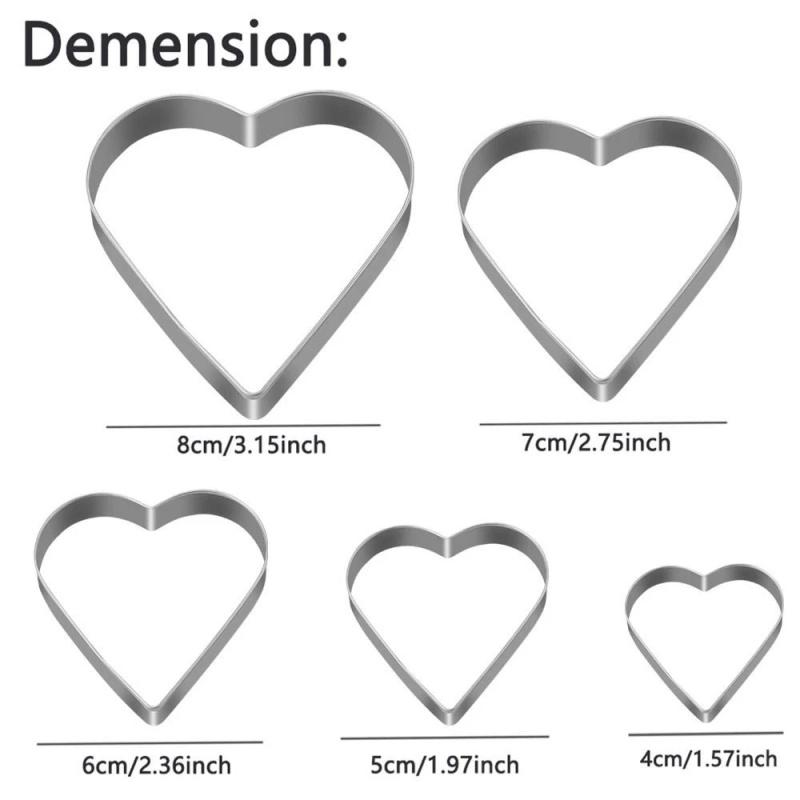 5Pcs Heart Shaped Heart Shaped Cookie Cutters Biscuit Cutters Pastry Making Mould