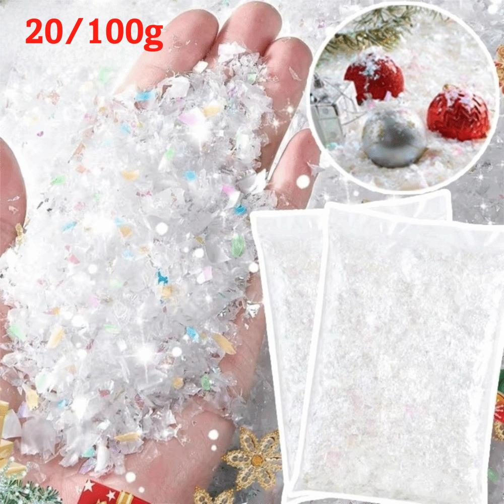20/100g 3D Snowflake Decoration Artificial Snow Powder Christmas Snow  Winter Decoration