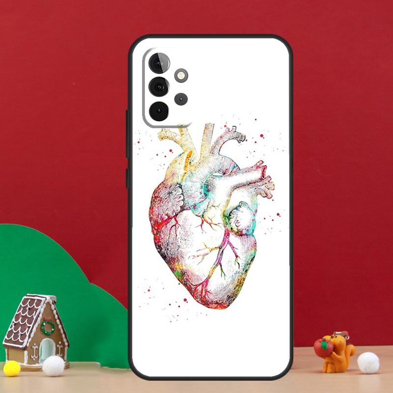 Human Heart Anatomy Case For Samsung Galaxy A54 A06 A16 A26 A36 A56 A53 A32 A52 A33 A13 A55 A35 A15 A14 A34 A17
