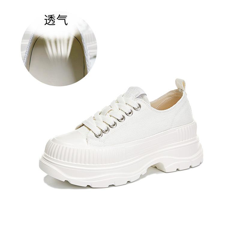 Foam sole canvas shoes 2025 autumn new shoes women's shoes versatile fashion platform shoes casual heightening board shoes women