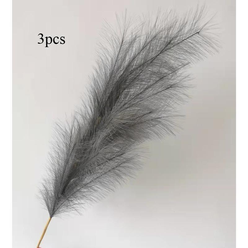 3pcs Large Artificial Pampas Grass 120cm Tall Fluffy Faux Reed Boho Home Wedding Decor Fake Flowers