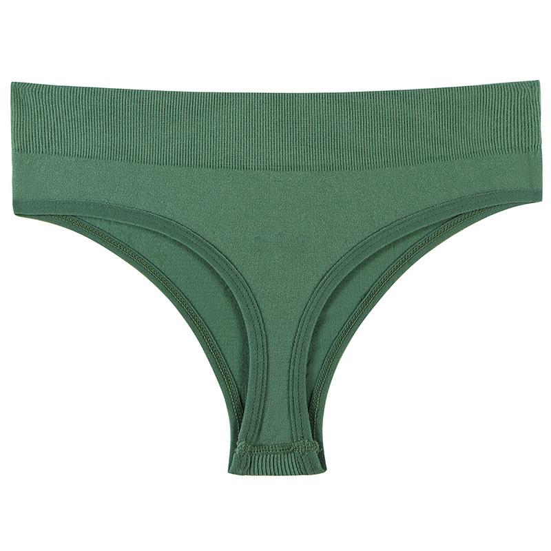 Dámské jednobarevné kalhotky Sexy středně vysoké G-string Tanga Dámské měkké nylonové spodní prádlo Pružné T-back Tanga Spodní prádlo