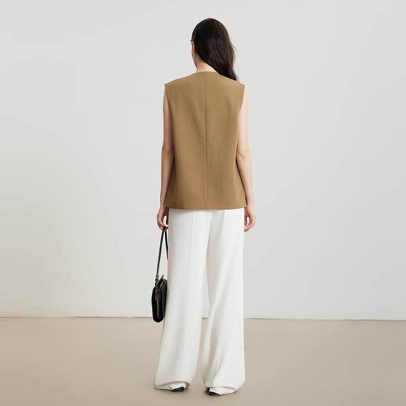 Gejin Women's Mid-Length Solid Vest Jacket