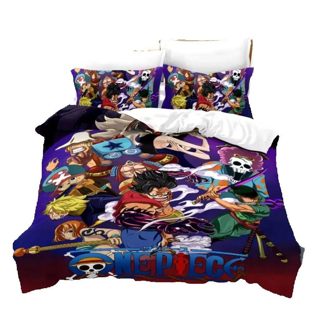 Anime One Piece Duvet Cover Set Comfortable and Warm Bedding Set for Decorating Your Bedroom and Enhancing Home Life Teens Gifts