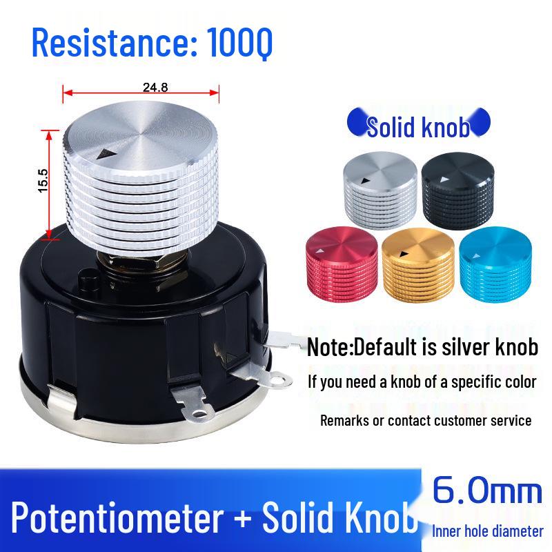 WX112 050 Adjustable Single-Turn Wirewound Potentiometer: 47, 560 Ohm, 1K, 2.2K, 4.7K, 10K, 47K Knob
