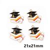 10Pcs Enamel Graduation Hat Charms Pendant for Necklaces Earrings DIY Jewelry Making Decorations Accessories Findings
