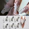 Aurora Butterfly 3D Nail Art Decoration Jewelry Hollow Heart Pearl Flower Mixed Size Irregular Nail Beads Manicure Accessories
