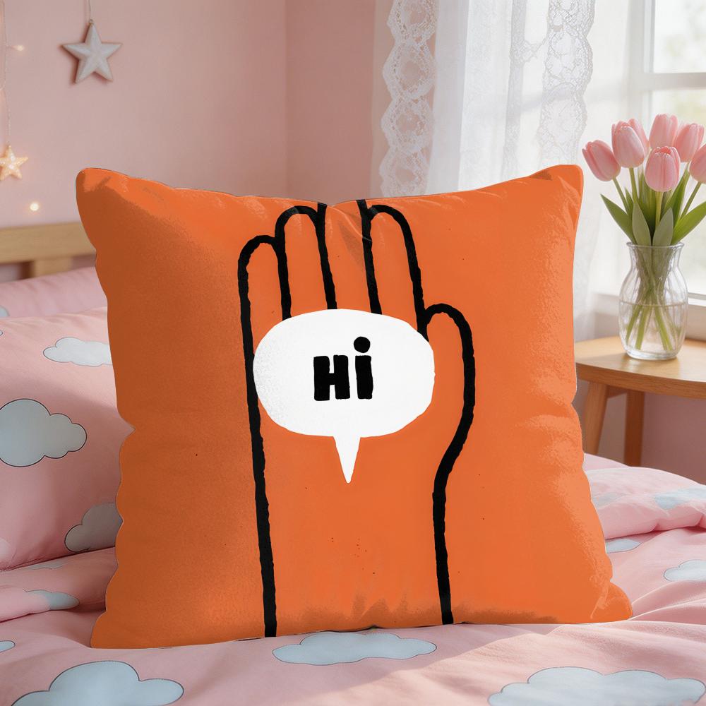 Aesthetic Art JJeanJullien Cushion Cover Square Short Plush Pillow Case Living Room Sofa Home Decor Funda X