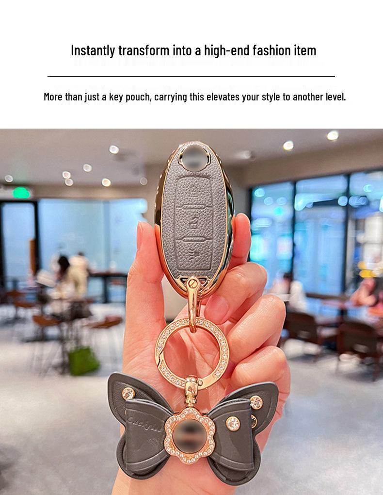 Nissan Key Cover for Sylphy, Teana, Qashqai, Kicks, Tiida, Murano, Bluebird – Car Key Shell Case for Women