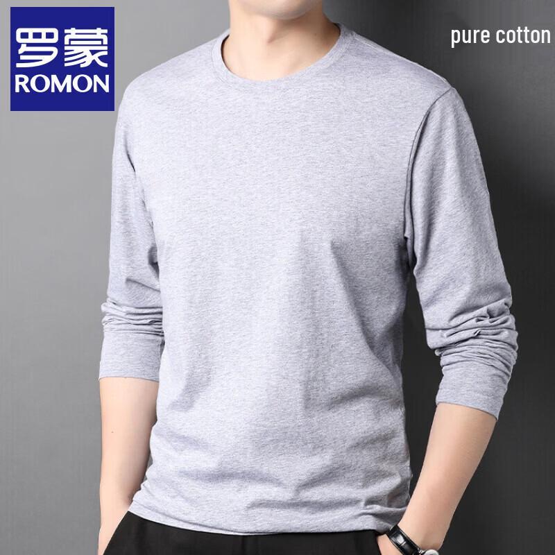Romon Men's Xinjiang Pure Cotton Long-Sleeve T-Shirt