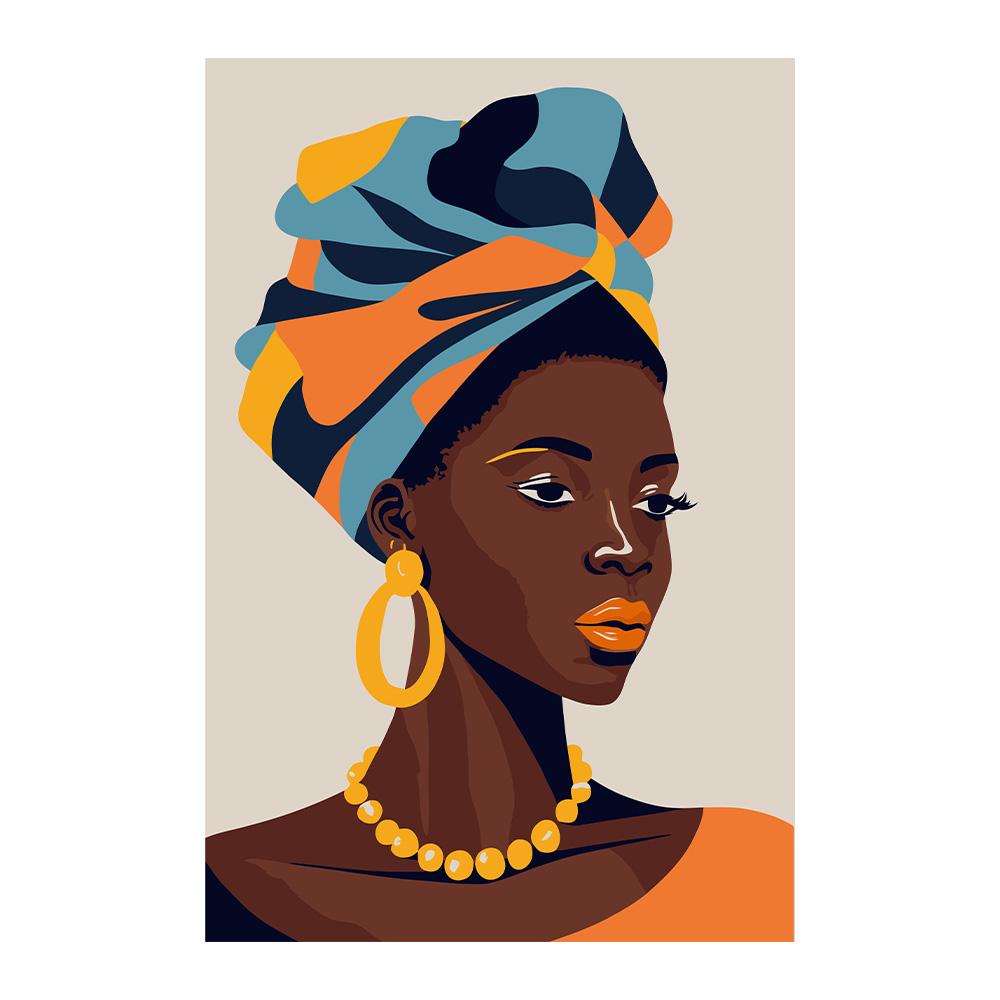 Afrikanische Frau Abstrakte Kunst Leinwandgemälde Afrikanisches Mädchen Afrika Kunst Poster und Drucke Wandkunst Bilder für Wohnzimmerdekor