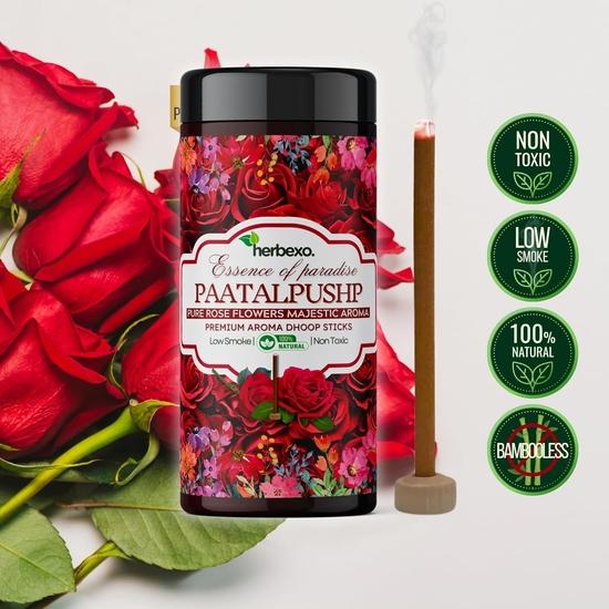 Sandalwood (Chandan), Oud and Rose Pure Attar Fragrant Dhoop Sticks Trio Pack Long Lasting Majestic Ittar Fragrances 100% Natural