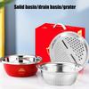 Practical Stainless Steel Basin with Drain Basket Efficient Kitchen Tool Set Suitable for Multifunctional Kitchen Use