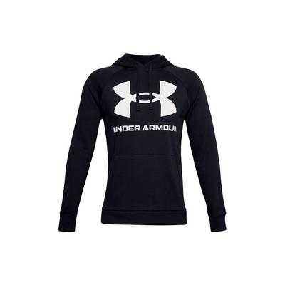 Under Armour Rival Big Logo Fleece Hoodie Men Tops Black 1357093-001