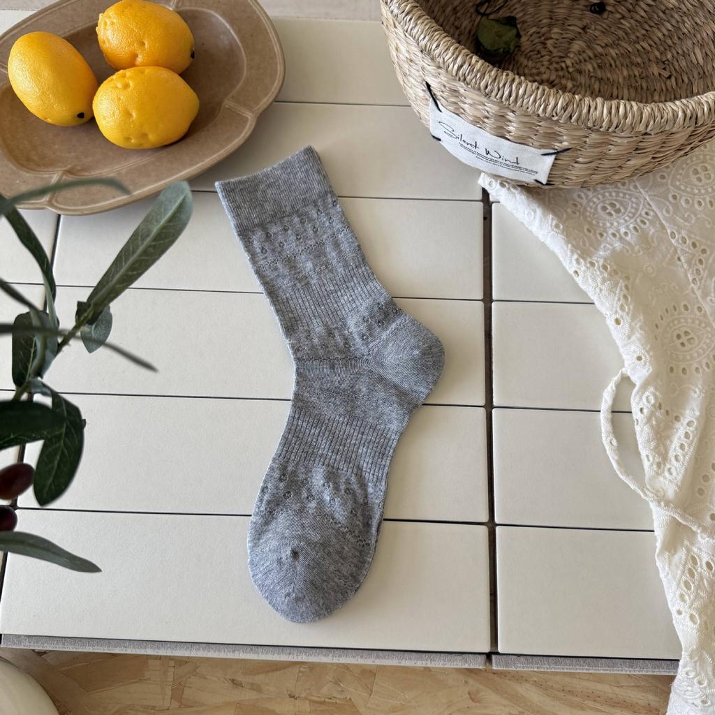 Hollow Small Flower Mesh Socks Are Thin And Soft, Super Suitable For Summer Socks, Boneless Cotton Piles Of Socks