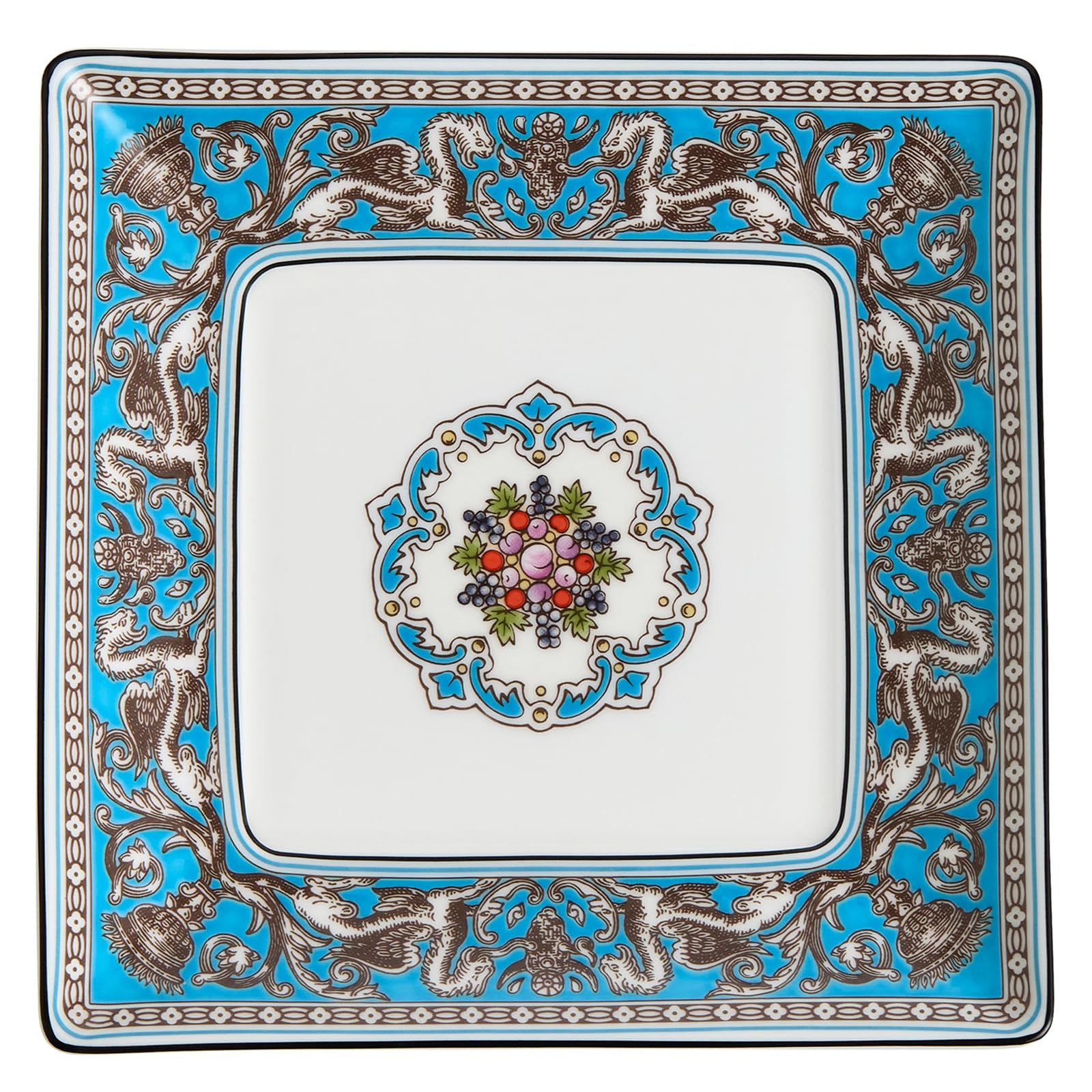 

[Официально импортировано] Wedgwood Florentine Turquoise Квадратный поднос, Примерно 14,5 см, Синий, 1069725