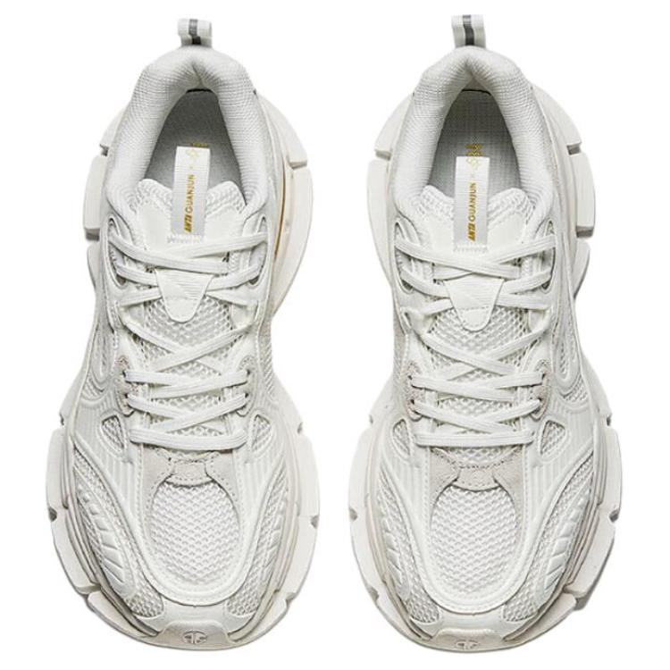 Anta Ag-G01 Men Low Top Mesh Breathable Cushion Retro Casual Sneakers White Black 112448805AS-1