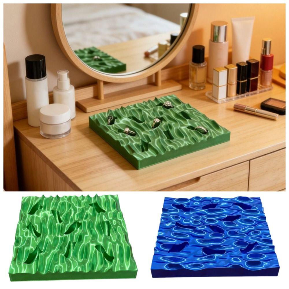Creative Ring Display Plates Sea Wave Jewelry Storage Tray 3D Printing Rings Holder  Birthday Gift