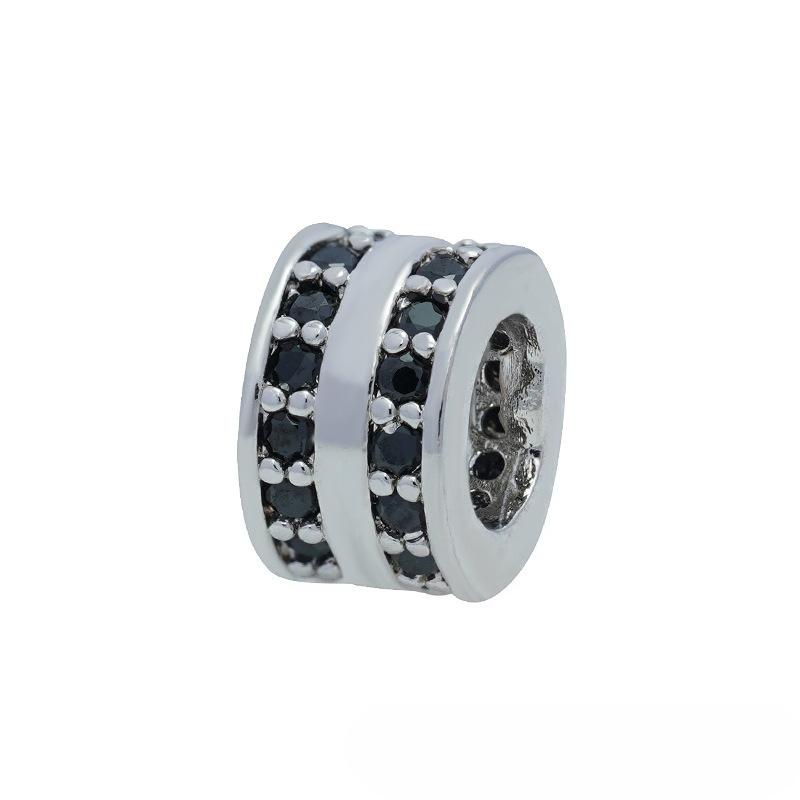 

10 Pcs/lot Double Rows Zircon Micro Inlaid Accessories Bracelet Hand Chain Necklace DIY Spacers Beads for Jewelry Making