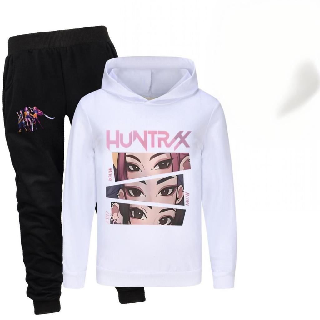 Kpop Witch Hunt Group Printed Boys and Girls Hoodies+Sports Pants Autumn Sweet and Comfortable Set