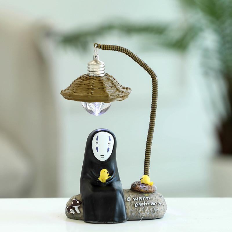 Totoro Neighbor My No Face Man Night Lamp Resin Cartoon Figurine Light Gift