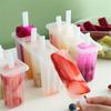 Plastic Ice Pop Mold with Lid for Homemade Ice Pops, DIY Freezer Dessert Set, Summer Snack Ice Cream Maker with 4 Compartments