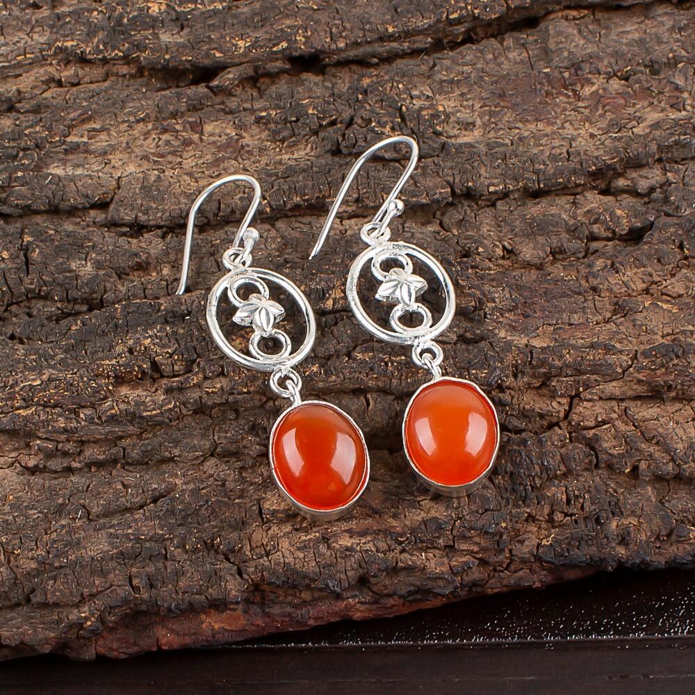 

Сердолик Драгоценный камень Серебро 925 пробы Ювелирные изделия Подвески/Серьги-подвески 2.00 Подарок EE-17-31