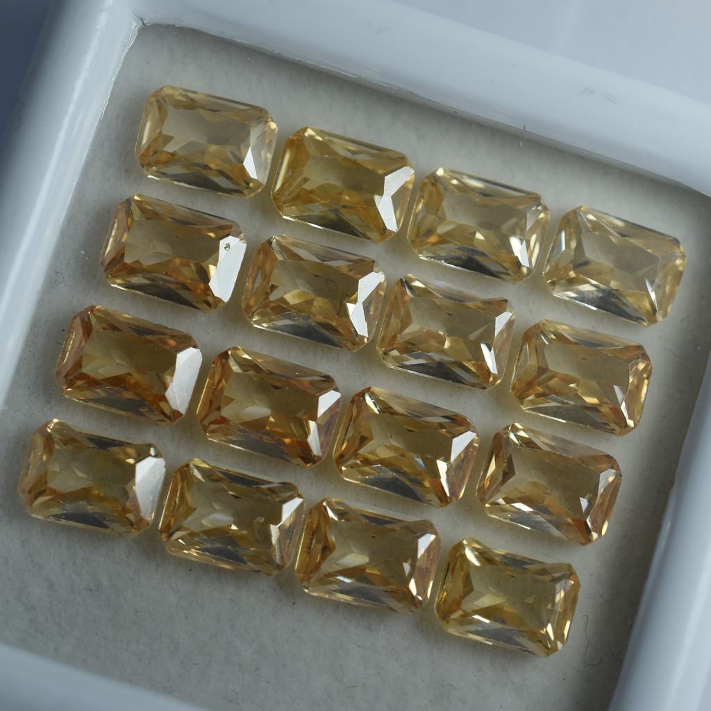 Sapphire Peach Emerald Cut 9 Pcs Natural CERTIFIED Loose Gemstone 7x5 MM Lot S-4569056