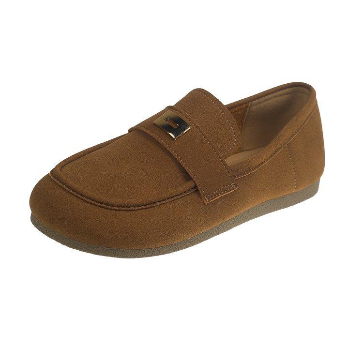 

Design Sense Frosted Boken Shoes Single Shoes Women s Loafers 2025 Autumn New Flat Bottom Soft Bottom Lazy Doudou Shoes Women 40