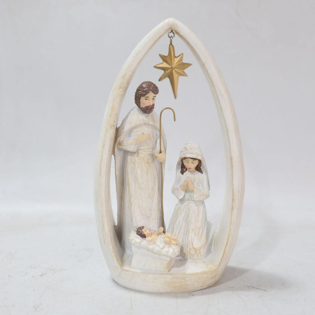 Home Study Decoration Handicrafts And Ornaments, Imitation Wood Carvings Of The Holy And Mother, Resin Gift , Photo Props