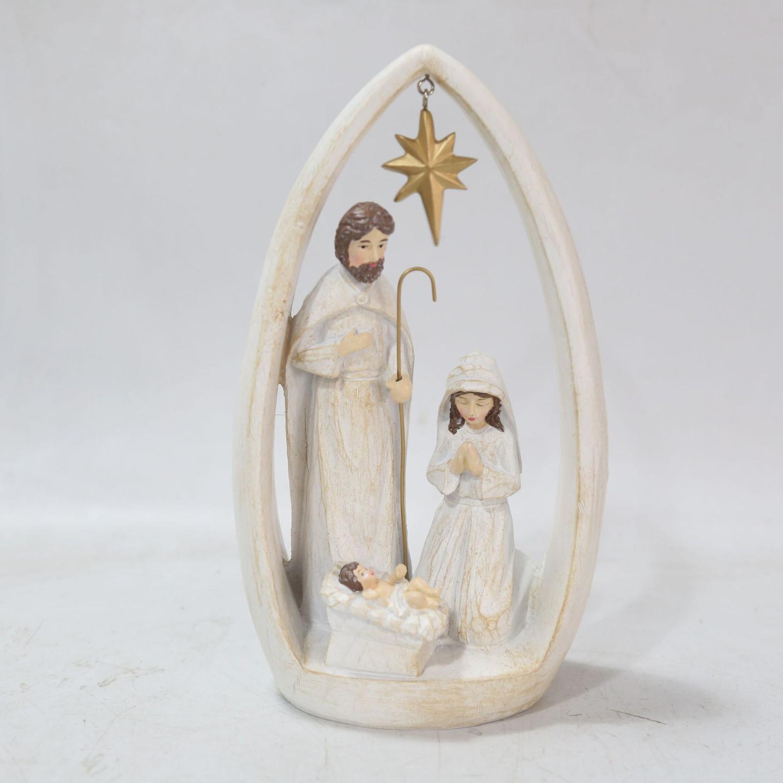 

Home Study Decoration Handicrafts And Ornaments, Imitation Wood Carvings Of The Holy And Mother, Resin Gift , Photo Props One Size