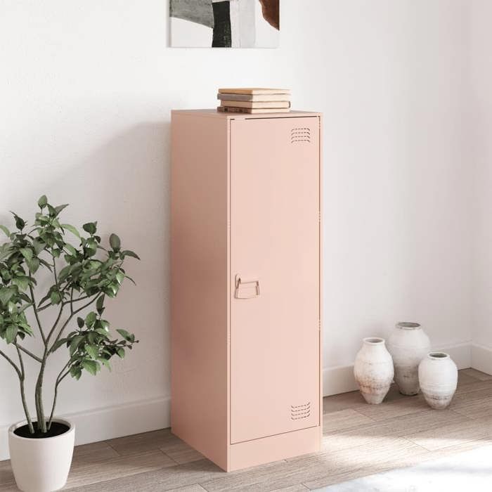 VidaXL Buffet Pink 34.5x39x107 Cm Steel, Cabinet, Cupboard, High Buffet, Side Cabinet, Storage Cabinet, Organizer 841704