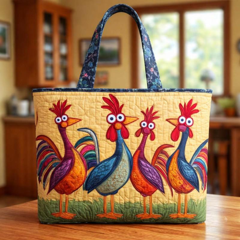 Chick Print Tote Bag 600D Oxford Cloth Shoulder Daily Use