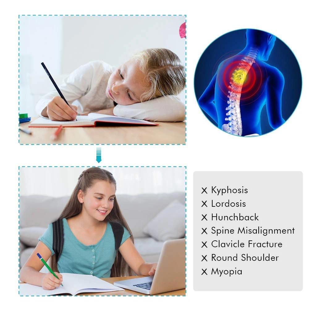 1Pcs Back Posture Corrector For Kids And Teens, Adjustable Upper Back Brace Clavicle Support Brace With Soft Shoulder Pads
