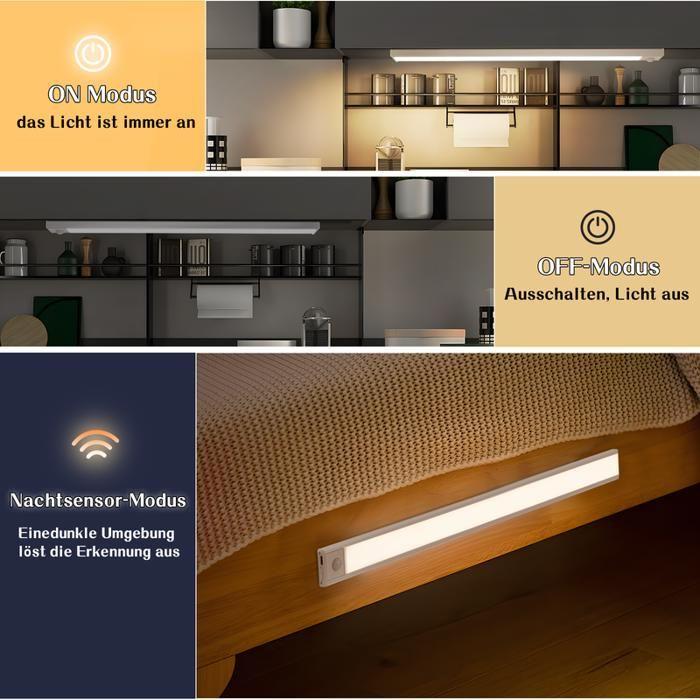 Éclairage sous meuble - NETTLIFE - 40 cm - détecteur de mouvement - dimmable - 3 températures de couleur