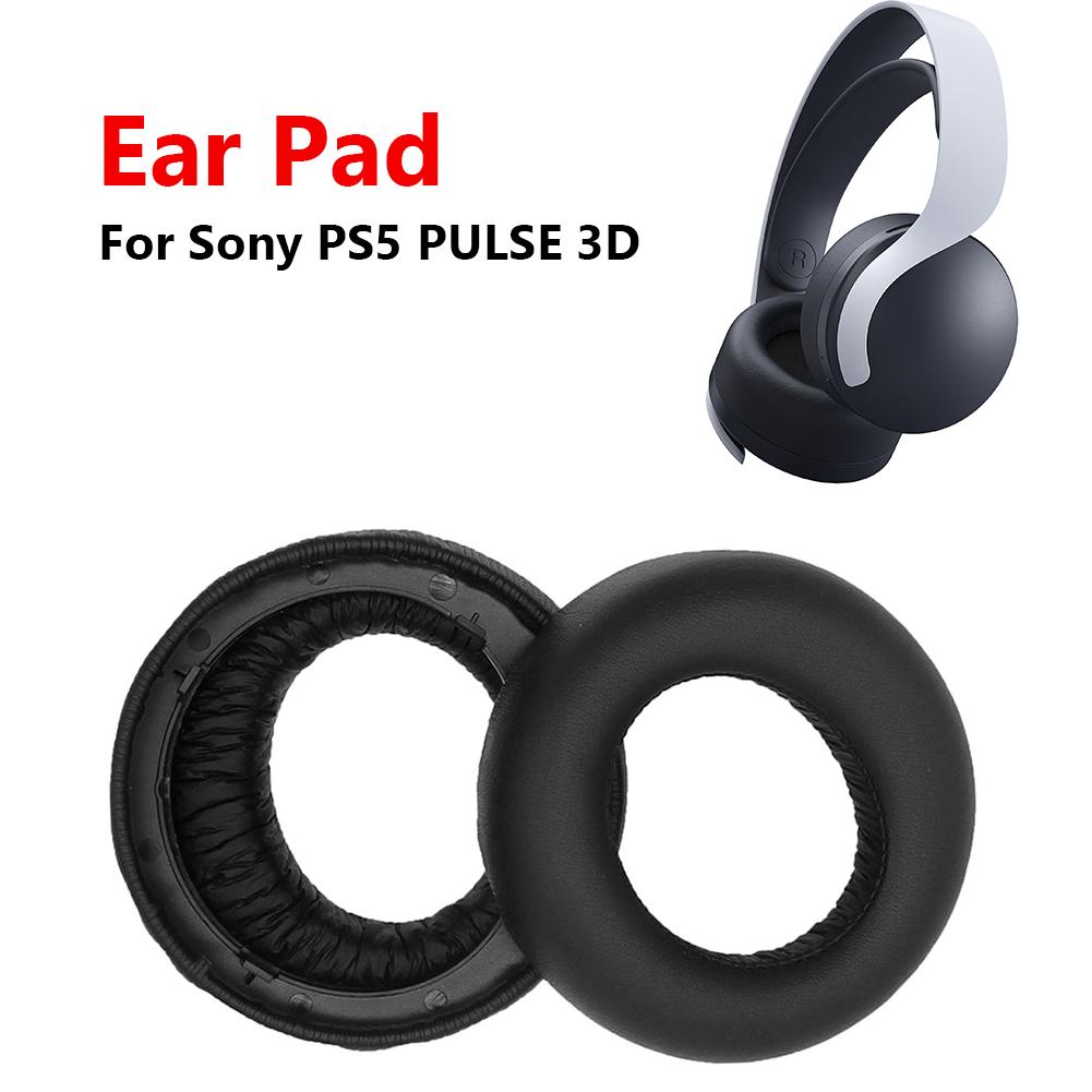 1 Pair Replacement Ear Pads Protein Leather&Memory Foam Ear Pads Comfortable Ear Pads Cushions for PS5 Pulse 3D Wireless Headset