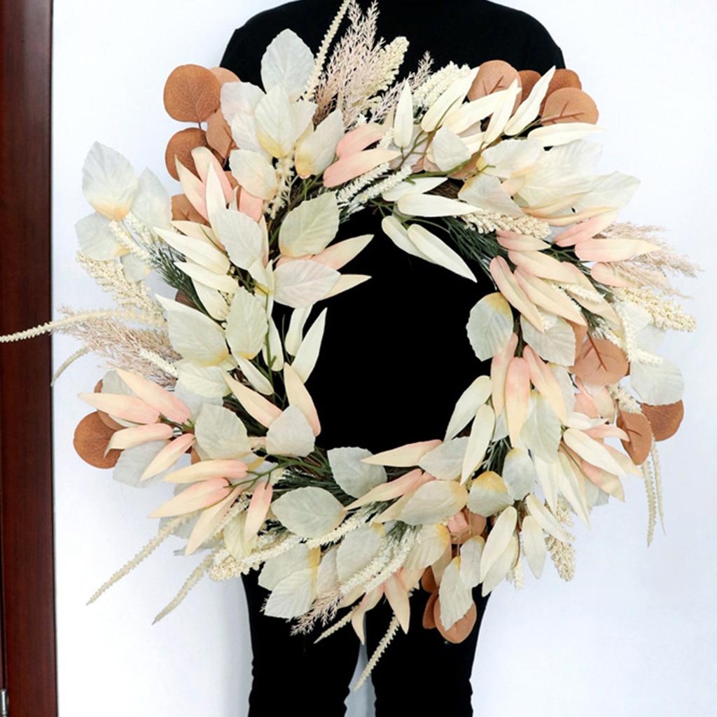 Artificial Ear of Rice Front Door Wreath for Window Hallway Farmhouses Home Decoration Thanksgiving Decoration Wreath