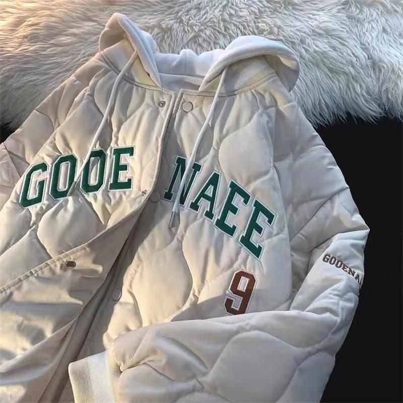 

Men s Winter Diamond Lattice Cotton Baseball Jacket - Retro Thick Padded Coat. XL абрикосовий