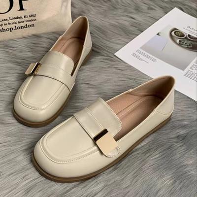 Women's Flat Shoes Apricot Small Leather Shoes  New Platform Loafers Ladies Fashion and Comfortable Work Shoes Zapatos
