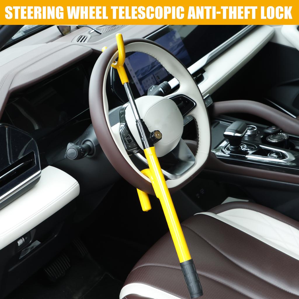 Vehicle Steering Wheel Lock Car Anti Theft Security Lock with Adjustable Length Universal Fit for Cars SUVs Motorhomes Carava