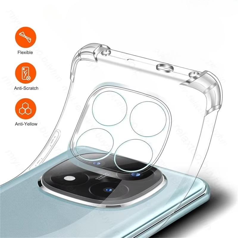 Transparente, kristallklare TPU-Rückseite für Redmi Note 14 Pro 13 Pro Plus 14C 13C 4G 5G A1 A2 A3 Plus, klare, stoßfeste Abdeckung