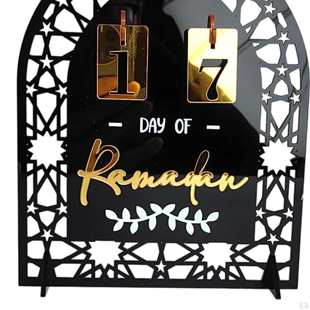 Acrylic Eid Ramadan Advent Calendar 20x15cm Traditional Arab Crafts Desktop Ornament for Family