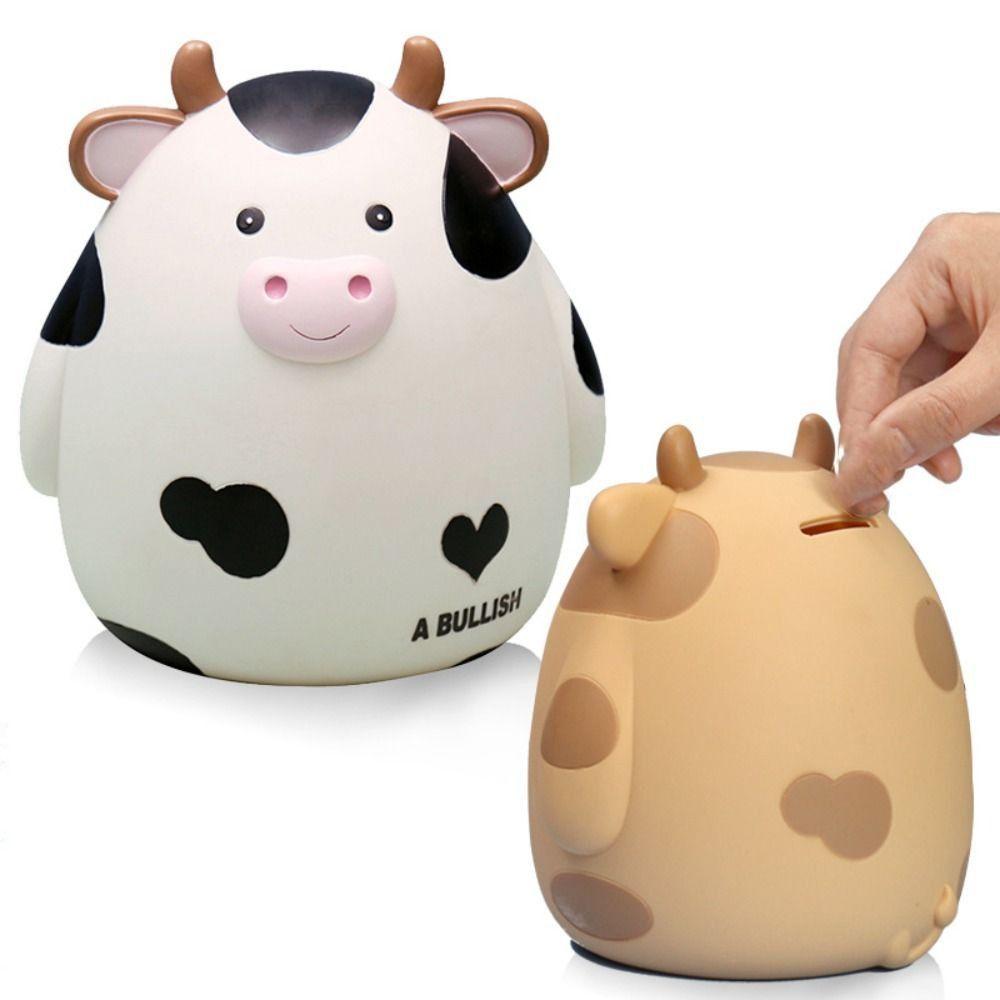 Anti-fall Cow Piggy Bank High Capacity Cute Money Jar Funny Cow Money Box  Children's