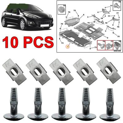 10 STÜCKE Motor Unterfahrschutz Abdeckung Clips Befestigungselement Für Peugeot 206 207 407 Citroen C2