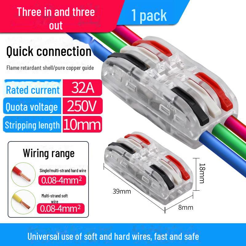 Terminal de conectare rapidă PCT SPL-12345: Conector electric multifuncțional cu 2 poziții pentru cabluri de calibru 4, 2 intrări, 2 ieșiri